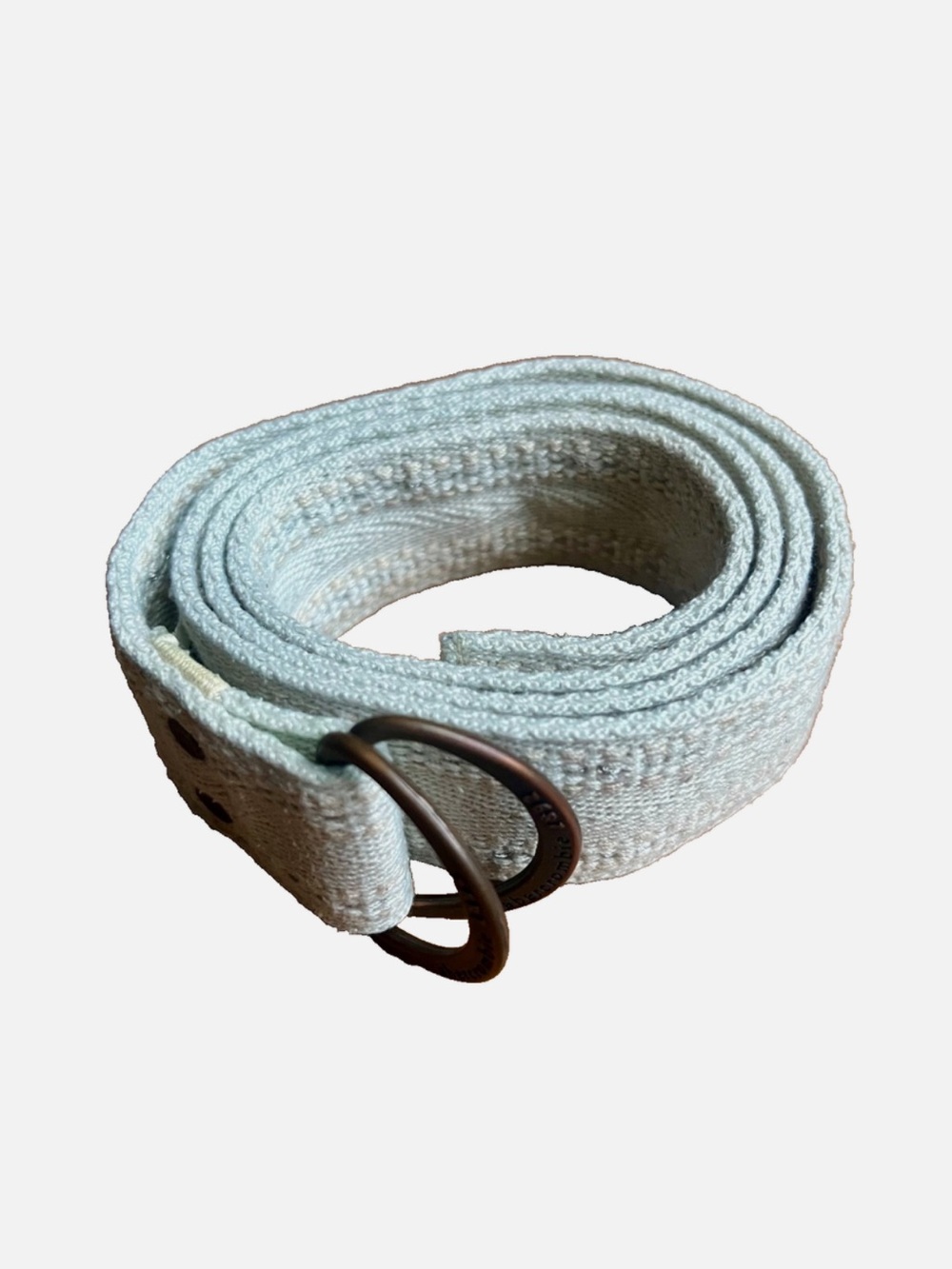 Vintage Y2K Abercrombie & Fitch Cream Canvas Double-Ring Belt Small